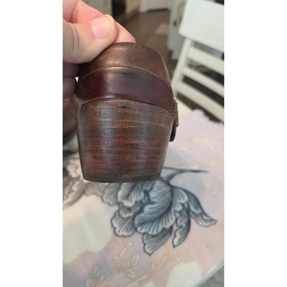 Bed Stu Brown Leather Square Toe Buckle Strap Clogs Mules Women US 8.5 - Picture 7 of 13